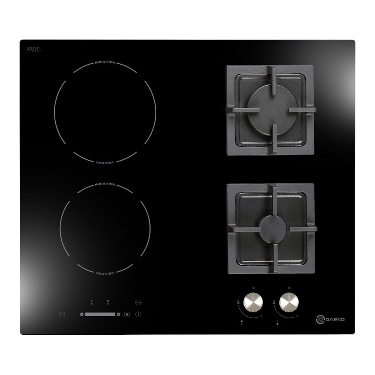Plită combinată inducție/gaze Darko B6422 IG Black 60 cm